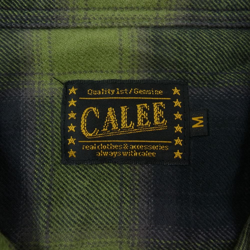 CALEE キャリー コットン チェック 長袖 シャツ グリーン系 M【中古】
