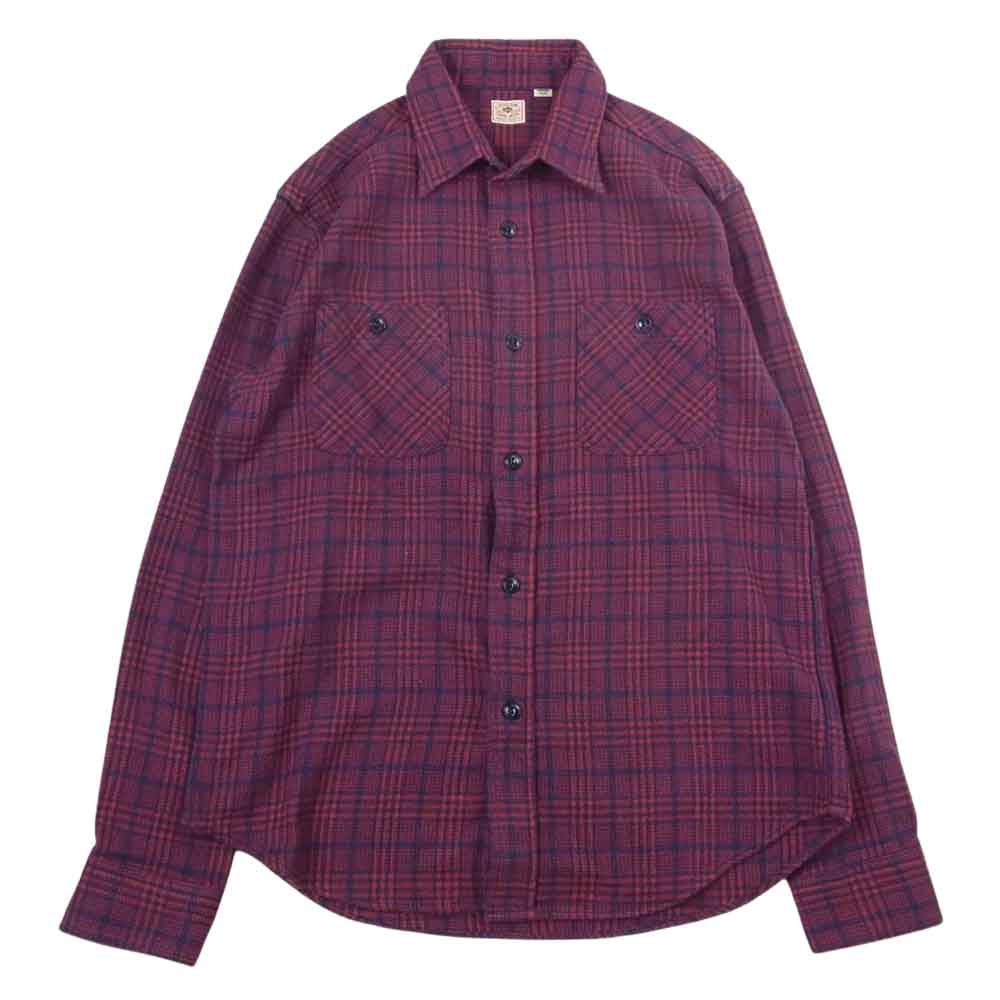 SUGAR CANE シュガーケーン SC27063 ツイル チェック ワーク 長袖 シャツ レッド系 ネイビー系 M【中古】