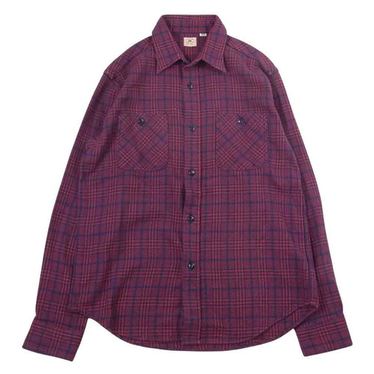 SUGAR CANE シュガーケーン SC27063 ツイル チェック ワーク 長袖 シャツ レッド系 ネイビー系 M【中古】