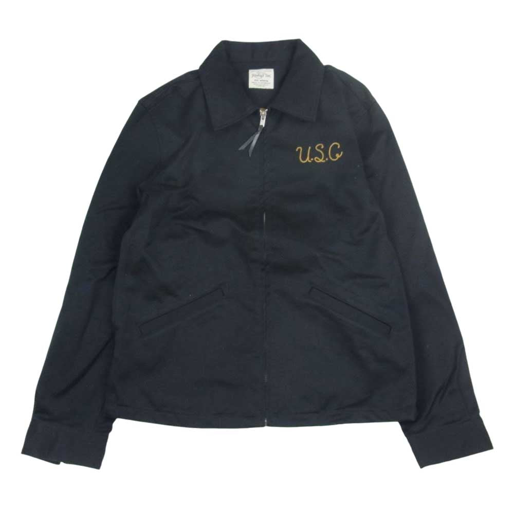 RADIALL ラディアル 12SS RAD-12SS-JK04 コットン 刺繍 ジップ ワーク ジャケット スイングトップ  ブラック系 M【中古】