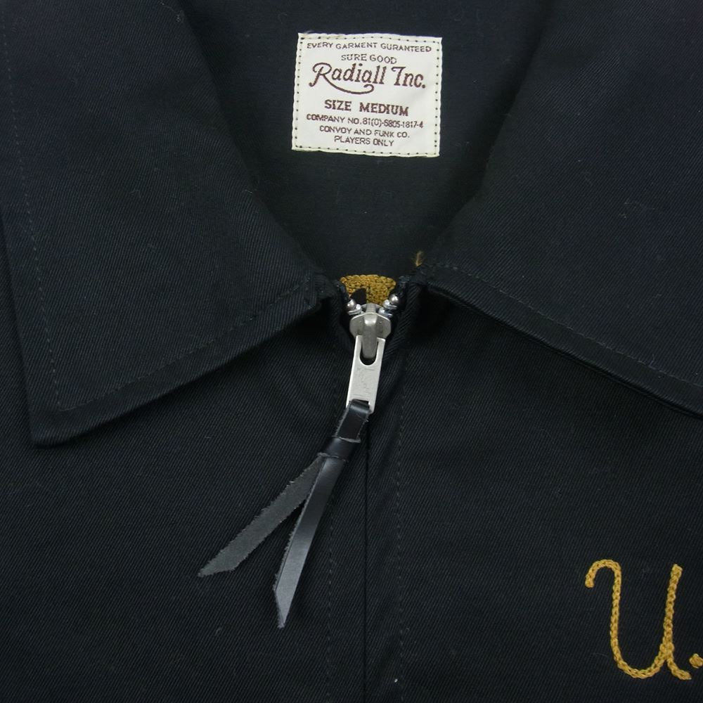 RADIALL ラディアル 12SS RAD-12SS-JK04 コットン 刺繍 ジップ ワーク ジャケット スイングトップ  ブラック系 M【中古】