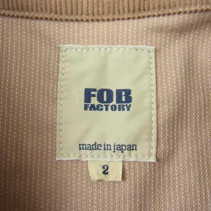FOB FACTORY エフオービーファクトリー F2369 コーデュロイ 2nd タイプ ジャケット　 ベージュ系 2【中古】