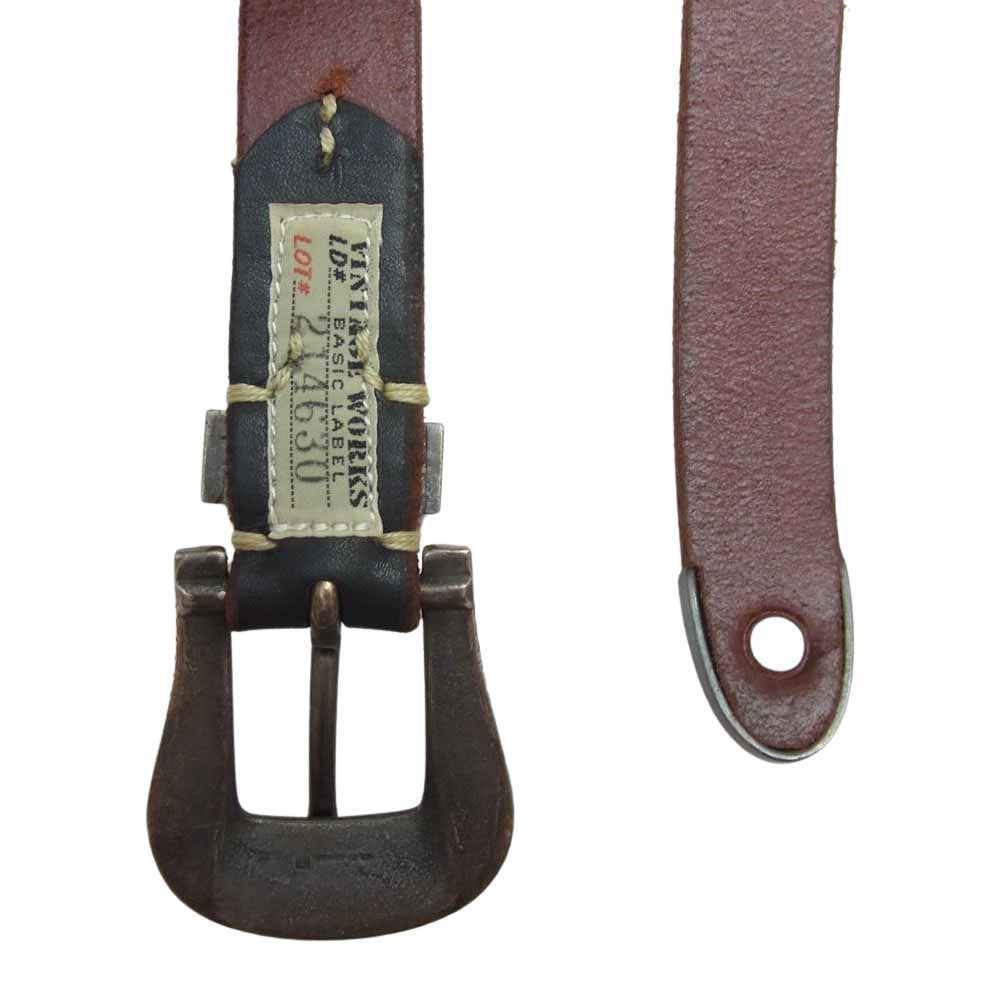 ヴィンテージワークス DH5738 Leather belt 7Hole レザー ベルト 7ホール ブラック系 31/79【中古】