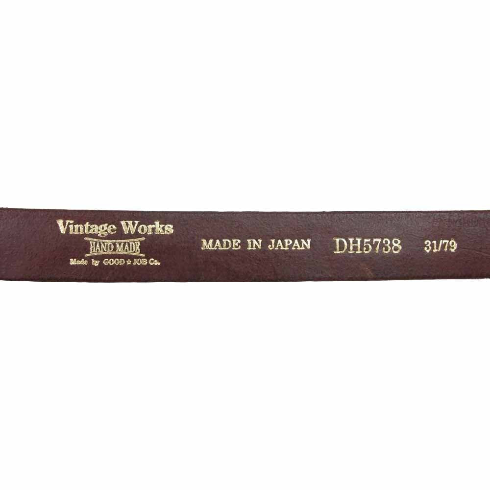 ヴィンテージワークス DH5738 Leather belt 7Hole レザー ベルト 7ホール ブラック系 31/79【中古】