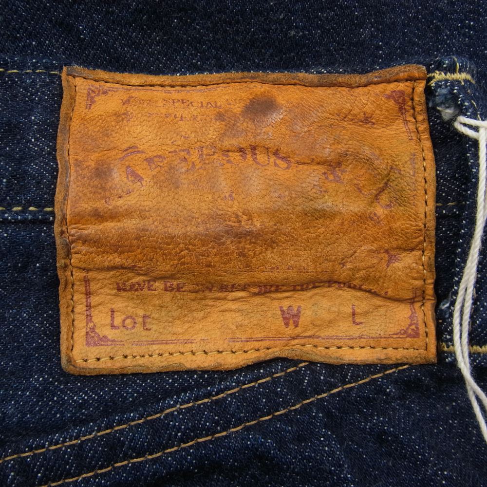 WAREHOUSE ウエアハウス 鹿革パッチ ボタンフライ 赤耳 デニム パンツ インディゴブルー系 32【中古】