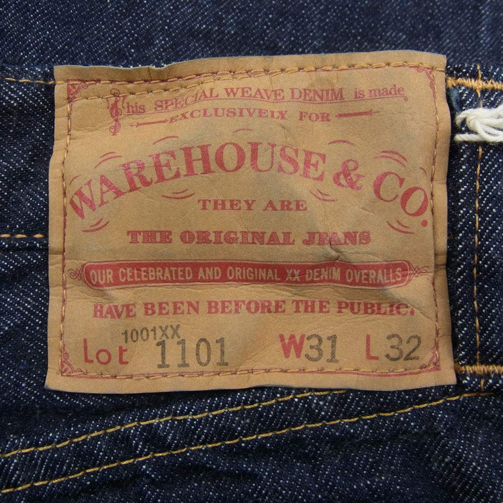WAREHOUSE ウエアハウス Lot1101 DUCK DIGGER ダックディガー ボタンフライ デニム パンツ インディゴブルー系 31【中古】