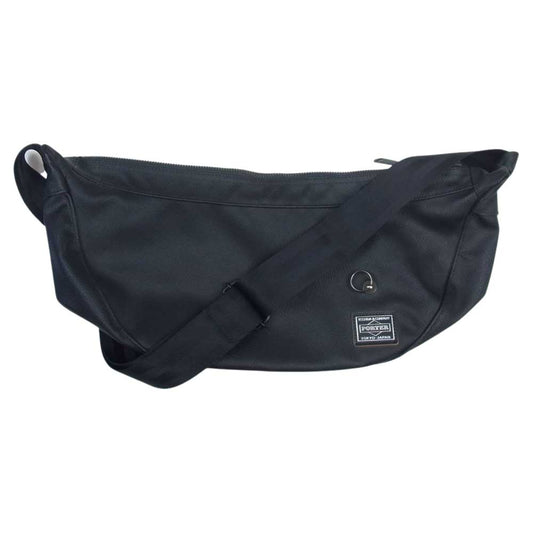 PORTER ポーター JAM HOME MADE BANANA BAG レザー ショルダー バナナ バック ブラック系【美品】【中古】