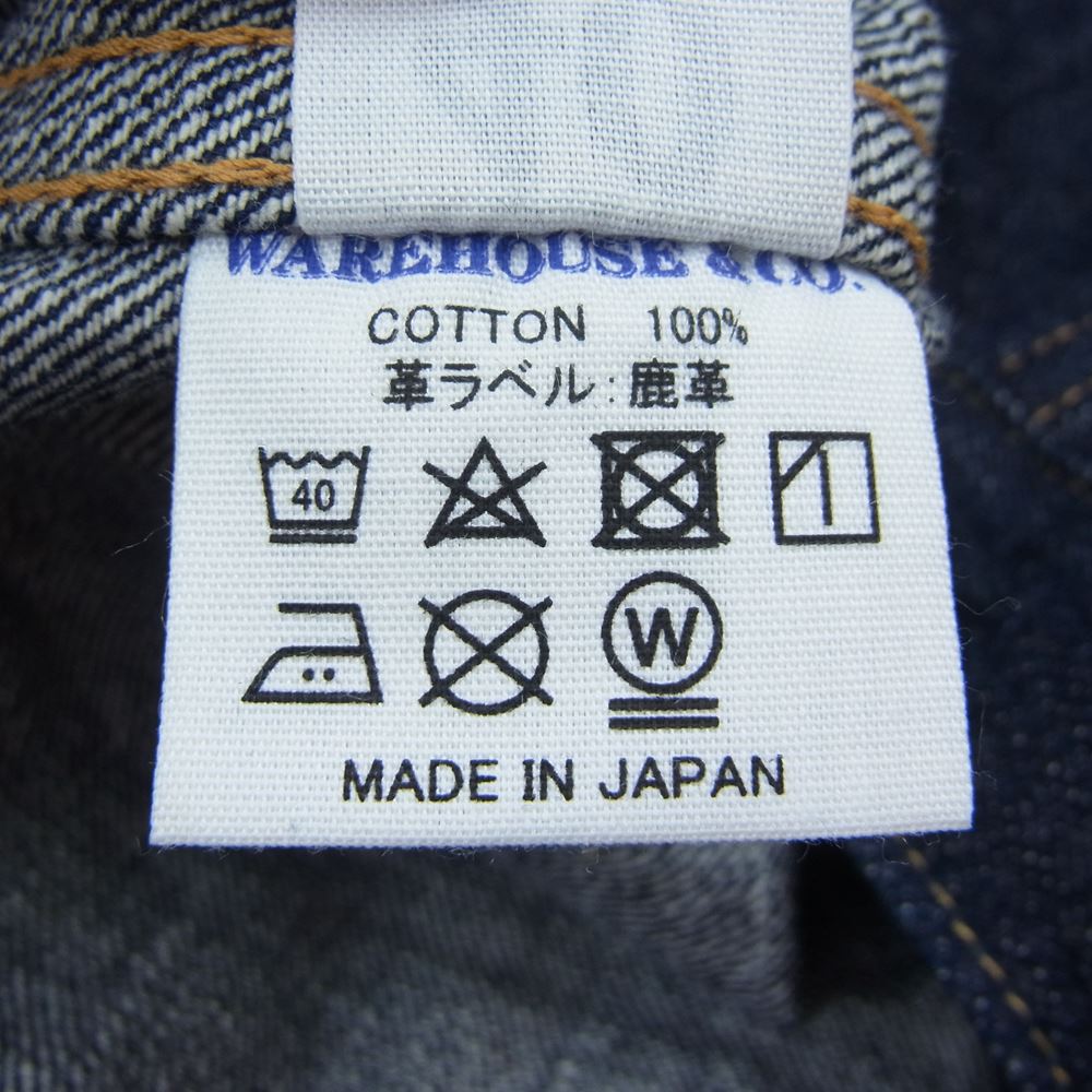 WAREHOUSE ウエアハウス Lot2001XX 1ST TYPE DENIM JACKET ファースト タイプ デニム ジャケット インディゴブルー系 40【美品】【中古】