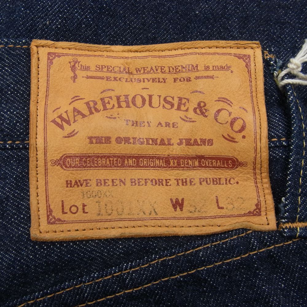 WAREHOUSE ウエアハウス Lot.1001XX (1000XX) Dead Stock Blue デッドストックブルー 1947 MODEL ストレート デニム パンツ インディゴブルー系 32【美品】【中古】