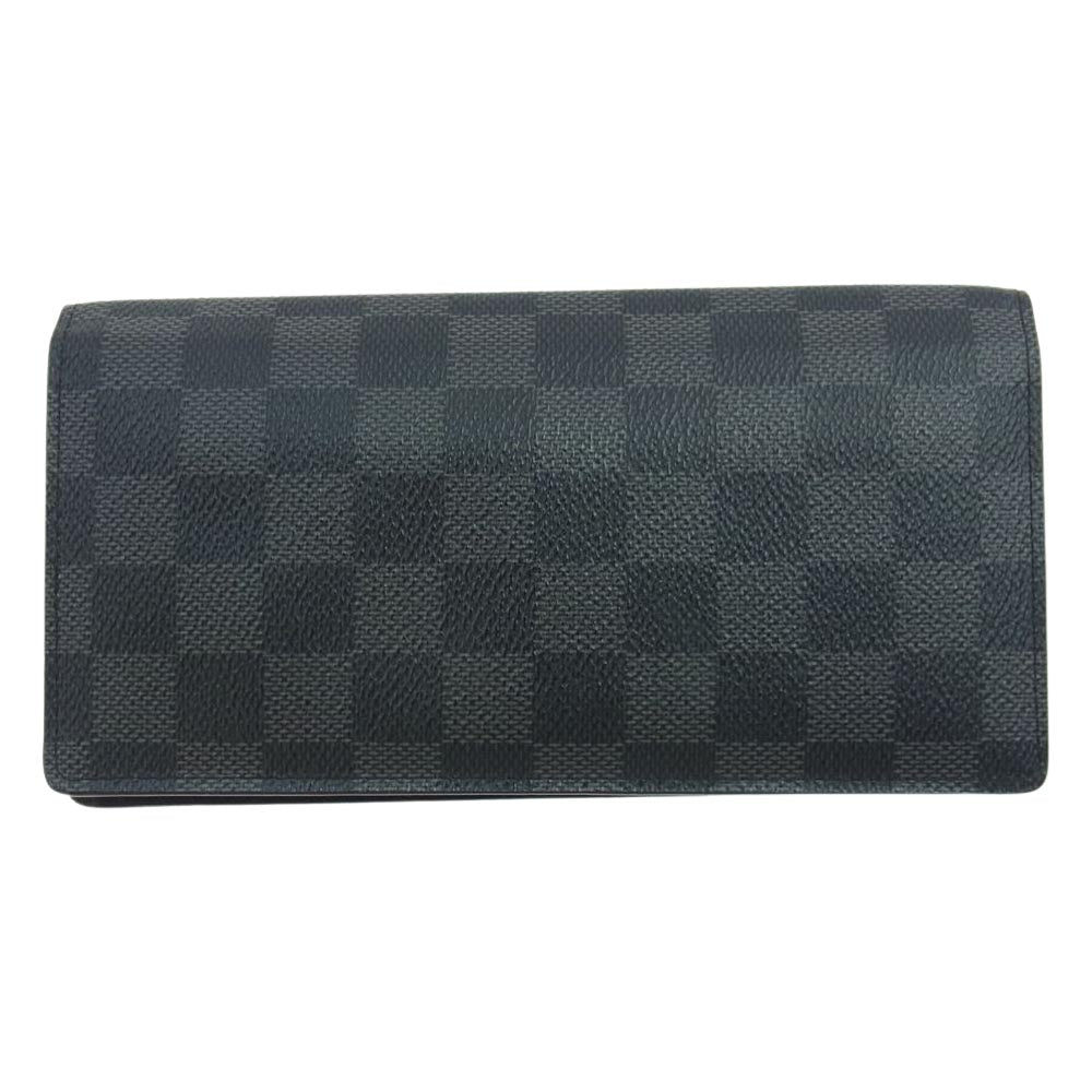 LOUIS VUITTON ルイ・ヴィトン N62665  ポルトフォイユ・ブラザ ダミエ グラフィット 長財布 ブラック系【中古】