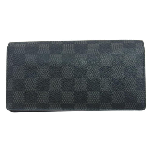 LOUIS VUITTON ルイ・ヴィトン N62665  ポルトフォイユ・ブラザ ダミエ グラフィット 長財布 ブラック系【中古】