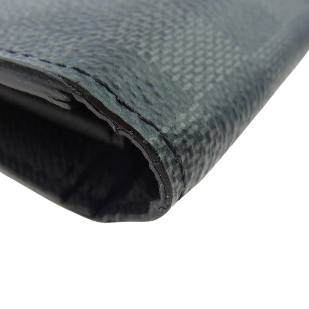 LOUIS VUITTON ルイ・ヴィトン N62665  ポルトフォイユ・ブラザ ダミエ グラフィット 長財布 ブラック系【中古】