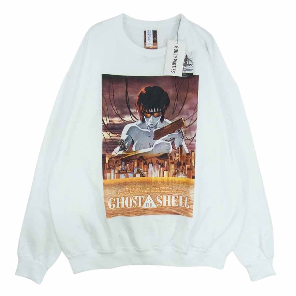 WACKO MARIA ワコマリア GITSWMSS01 GHOST IN THE SHELL SWEAT SHIRT 攻殻機動隊 ゴーストインザシェル クルーネック スウェット トレーナー ホワイト系 XL【新古品】【未使用】【中古】