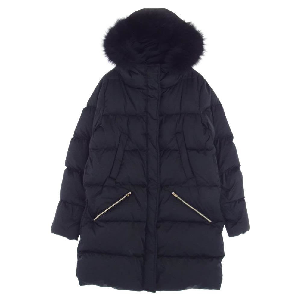 Herno ヘルノ Pl1138D 12170 9300  FOX FUR FOOD DOWN JACKET フォックスファーフード ダウン ジャケット ブラック系 44【極上美品】【中古】