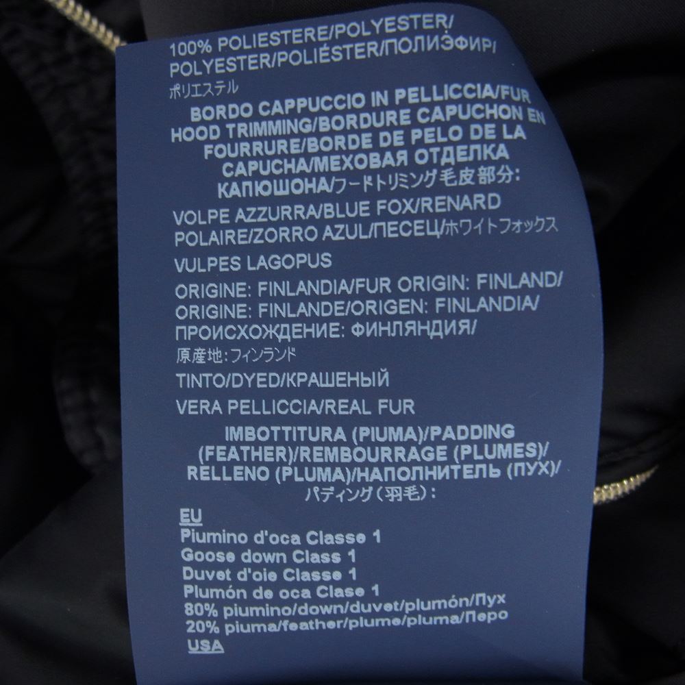 Herno ヘルノ Pl1138D 12170 9300  FOX FUR FOOD DOWN JACKET フォックスファーフード ダウン ジャケット ブラック系 44【極上美品】【中古】