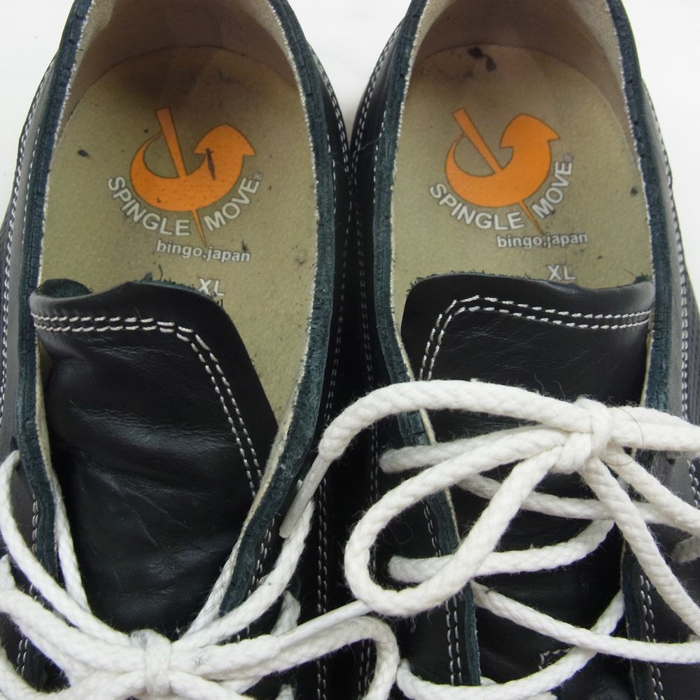SPINGLE MOVE スピングルムーブ サイド パンチング レザー ローカット スニーカー ブラック XL【中古】