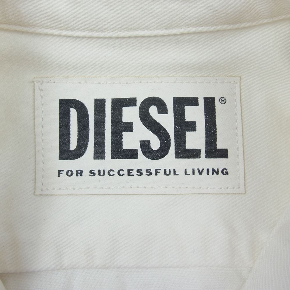 DIESEL ディーゼル ヘビーキャンバス 加工 ウエスタン シャツ ホワイト系 M【中古】