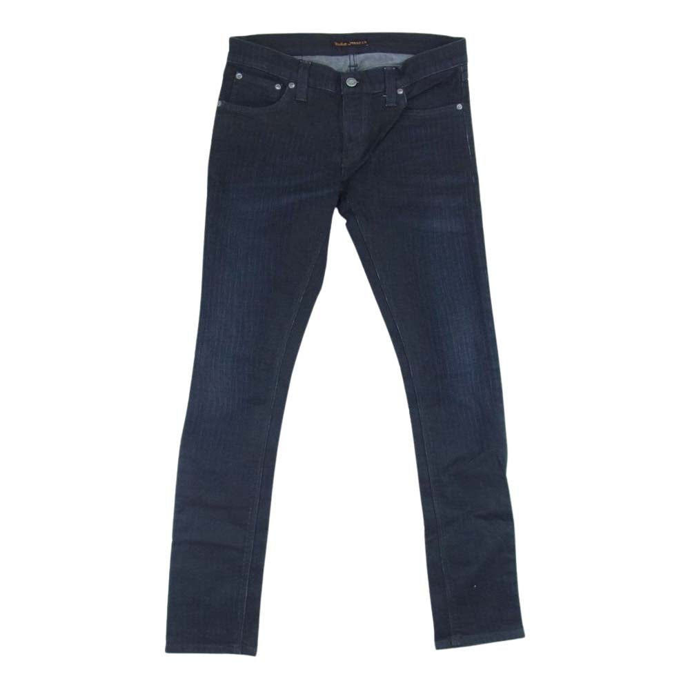 Nudie Jeans ヌーディージーンズ long john ロングジョン 加工 ストライプ ブラック デニム パンツ ブラック系 30【中古】