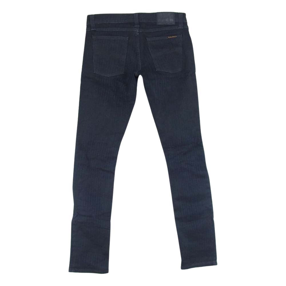Nudie Jeans ヌーディージーンズ long john ロングジョン 加工 ストライプ ブラック デニム パンツ ブラック系 30【中古】