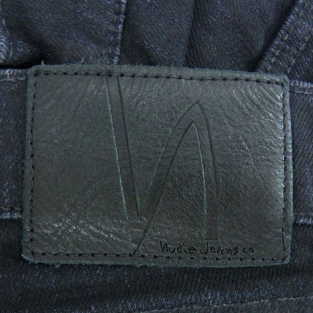 Nudie Jeans ヌーディージーンズ long john ロングジョン 加工 ストライプ ブラック デニム パンツ ブラック系 30【中古】