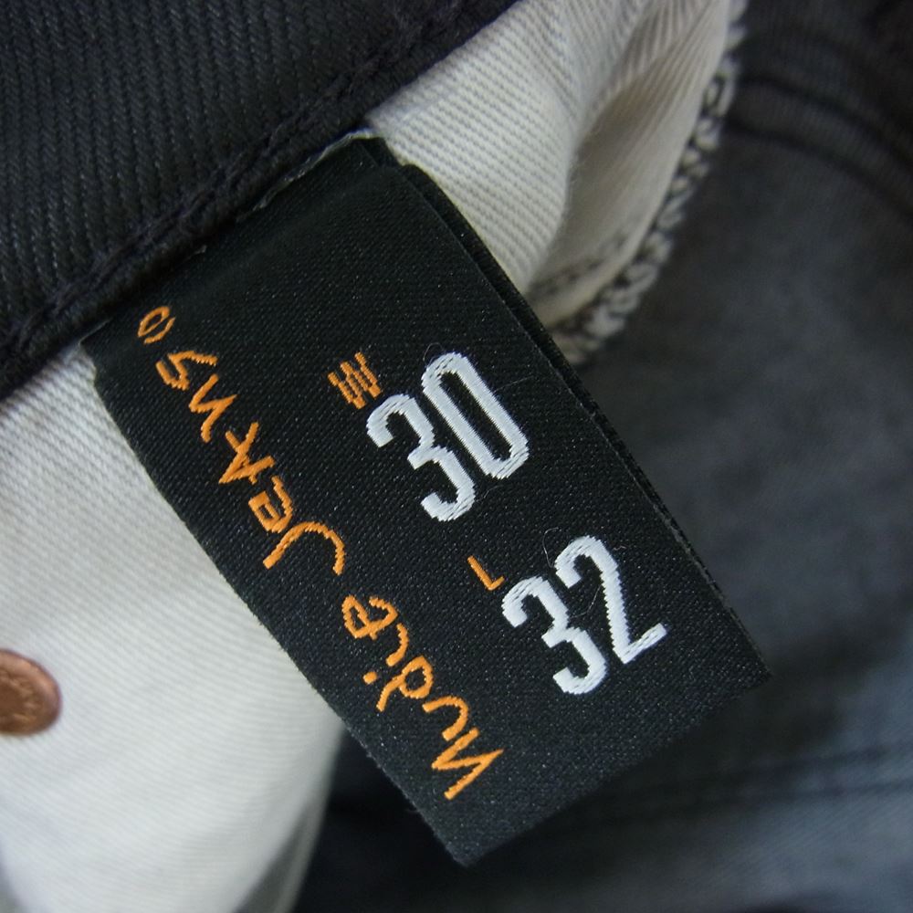 Nudie Jeans ヌーディージーンズ long john ロングジョン 加工 ストライプ ブラック デニム パンツ ブラック系 30【中古】