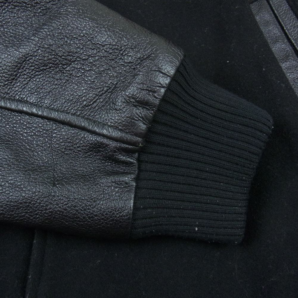 フランクリン＆マーシャル 袖レザー メルトン スタジャン スタジアム ジャケット ブラック系 S【中古】