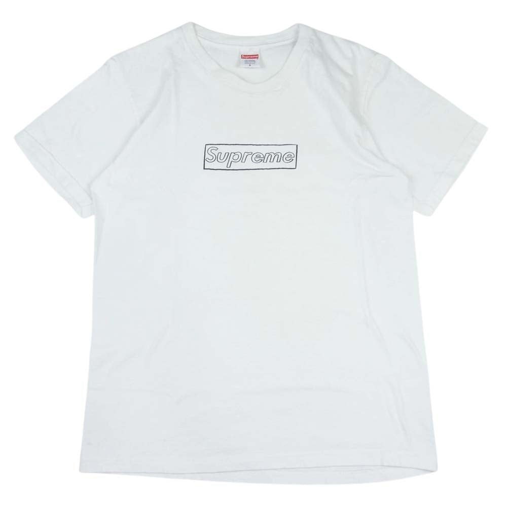 Supreme シュプリーム × KAWS カウズ 21SS Box Logo Tee ボックス ロゴ Tシャツ ホワイト系 S【中古】