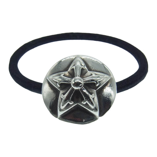 CHROME HEARTS クロムハーツ（原本無） HAIRBAND スター コンチョボタン ヘアバンド ヘアゴム シルバー系【中古】