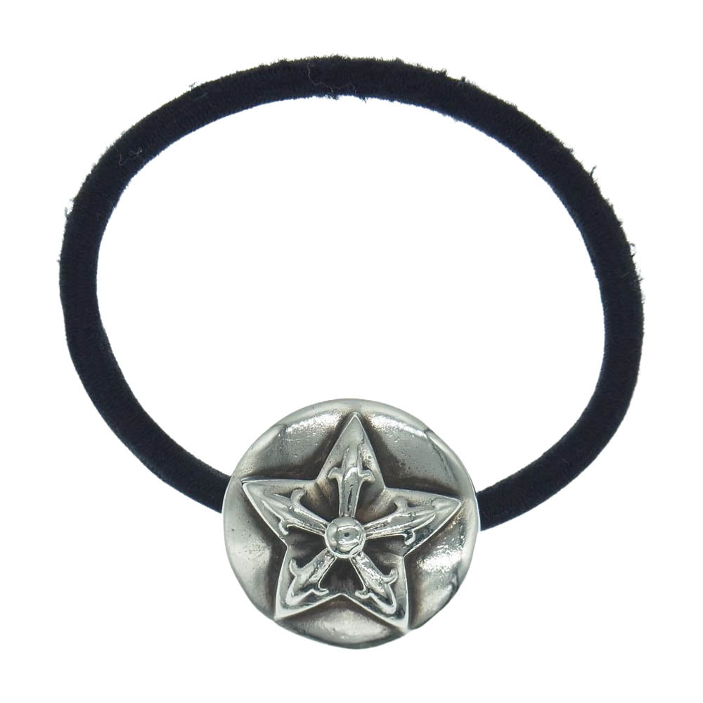 CHROME HEARTS クロムハーツ（原本無） HAIRBAND スター コンチョボタン ヘアバンド ヘアゴム シルバー系【中古】