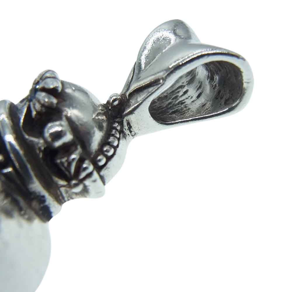 レザーズアンドトレジャーズ Small flame heart w/stingray w/sapphire スモール フレーム ハート ペンダント スティングレイ レザー ネックレス シルバー系 ブルー系【中古】