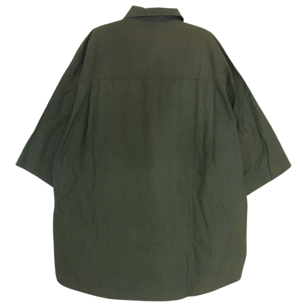 AURALEE オーラリー 18SS A8SS03TN WASHED FINX TWILL HALF SLEEVED BIG SHIRTS ウォッシュドフィンクスツイル ハーフスリーブ ビッグ オーバーサイズ 半袖 シャツ カーキ系 4【中古】