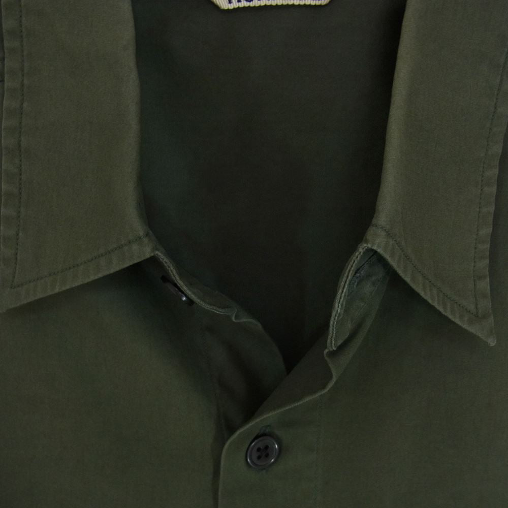 AURALEE オーラリー 18SS A8SS03TN WASHED FINX TWILL HALF SLEEVED BIG SHIRTS ウォッシュドフィンクスツイル ハーフスリーブ ビッグ オーバーサイズ 半袖 シャツ カーキ系 4【中古】