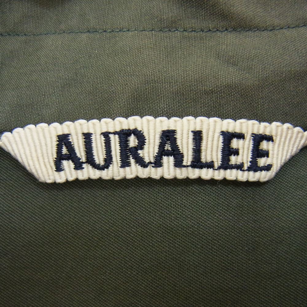 AURALEE オーラリー 18SS A8SS03TN WASHED FINX TWILL HALF SLEEVED BIG SHIRTS ウォッシュドフィンクスツイル ハーフスリーブ ビッグ オーバーサイズ 半袖 シャツ カーキ系 4【中古】