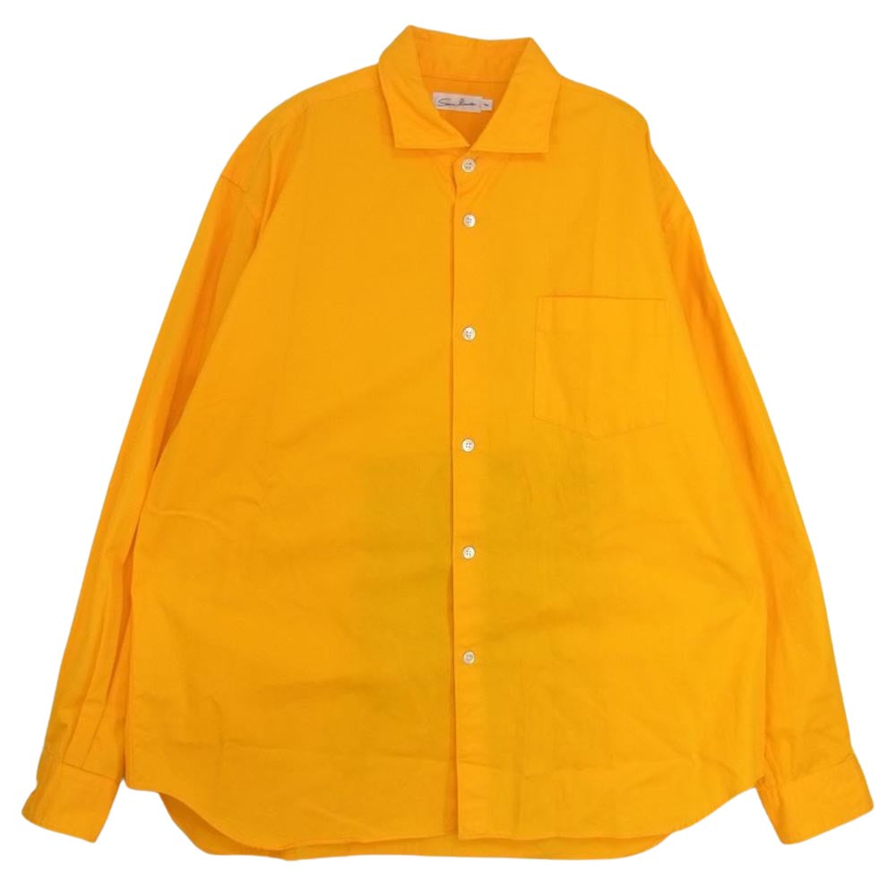 サンリミット S1901143  ツイル ボックス ワイド スプレッド 長袖 シャツ オレンジ イエロー系 1【中古】