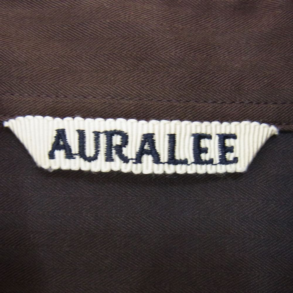 AURALEE オーラリー 22SS A22SS02FH HERRINGBONE HALF SLEEVED ヘリンボーン ハーフスリーブ 半袖 シャツ ブラウン系 4【中古】