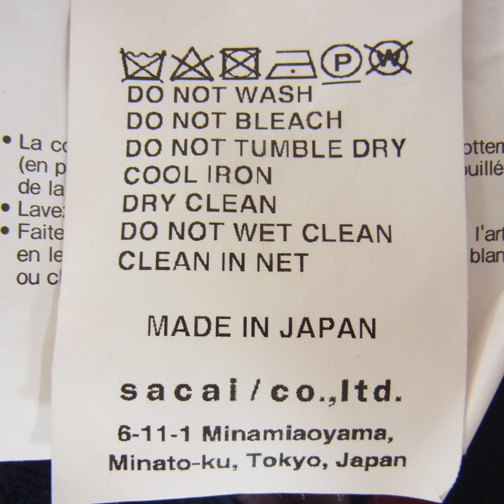 Sacai サカイ × PENDLETON ペンドルトン 21SS 21-02470M Archive Print Mix アーカイブ プリント ミックス オープンカラー シャツ ブラック系 2【美品】【中古】