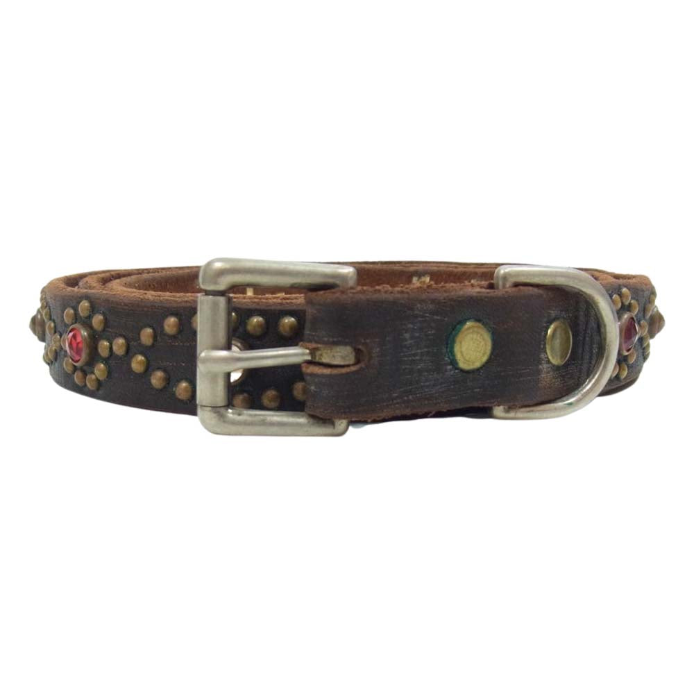 TENDERLOIN テンダーロイン × HTC × PORTER T-STUD BELT エイチティーシー ポーター スタッズ ナローベルト ブラウン系【中古】