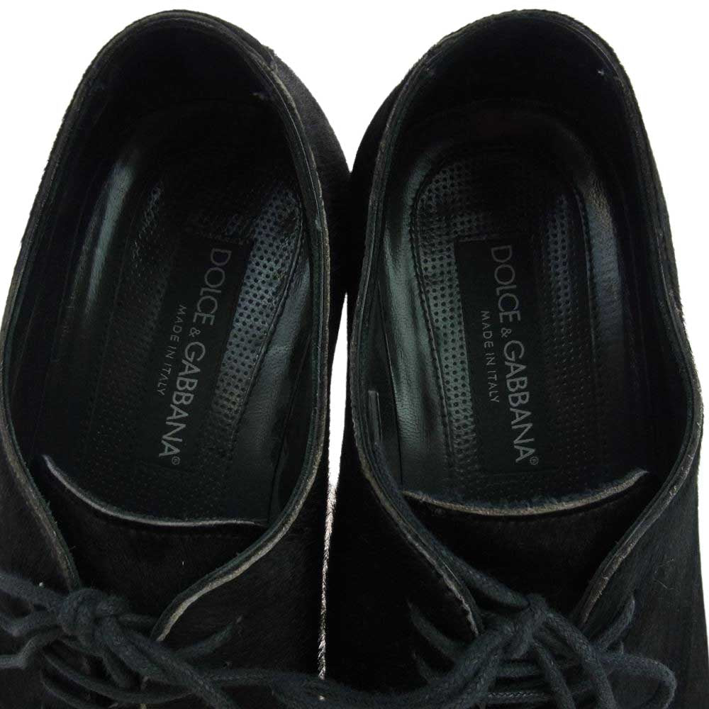 DOLCE&GABBANA ドルチェアンドガッバーナ ハラコレザー ビジネス シューズ ブラック系 6.5【中古】