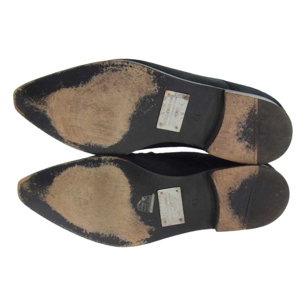 DOLCE&GABBANA ドルチェアンドガッバーナ ハラコレザー ビジネス シューズ ブラック系 6.5【中古】