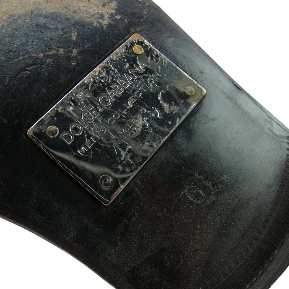 DOLCE&GABBANA ドルチェアンドガッバーナ ハラコレザー ビジネス シューズ ブラック系 6.5【中古】