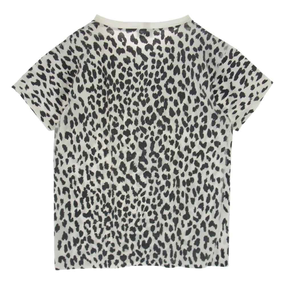 SAINT LAURENT サンローラン 343388 Y2EE1 国内正規品 レオパード コットン Tシャツ 半袖 ホワイト系 ブラック系 XS【中古】