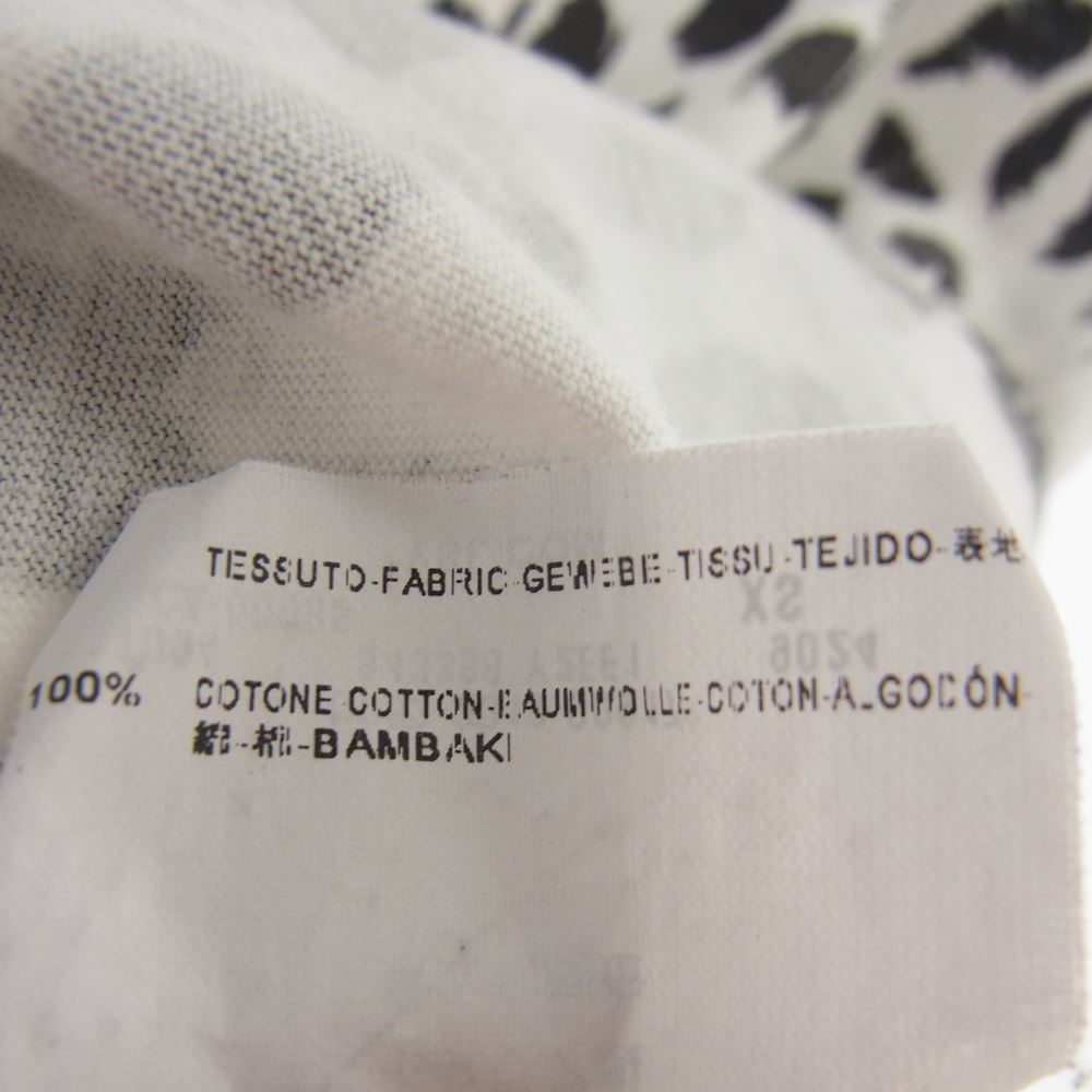 SAINT LAURENT サンローラン 343388 Y2EE1 国内正規品 レオパード コットン Tシャツ 半袖 ホワイト系 ブラック系 XS【中古】