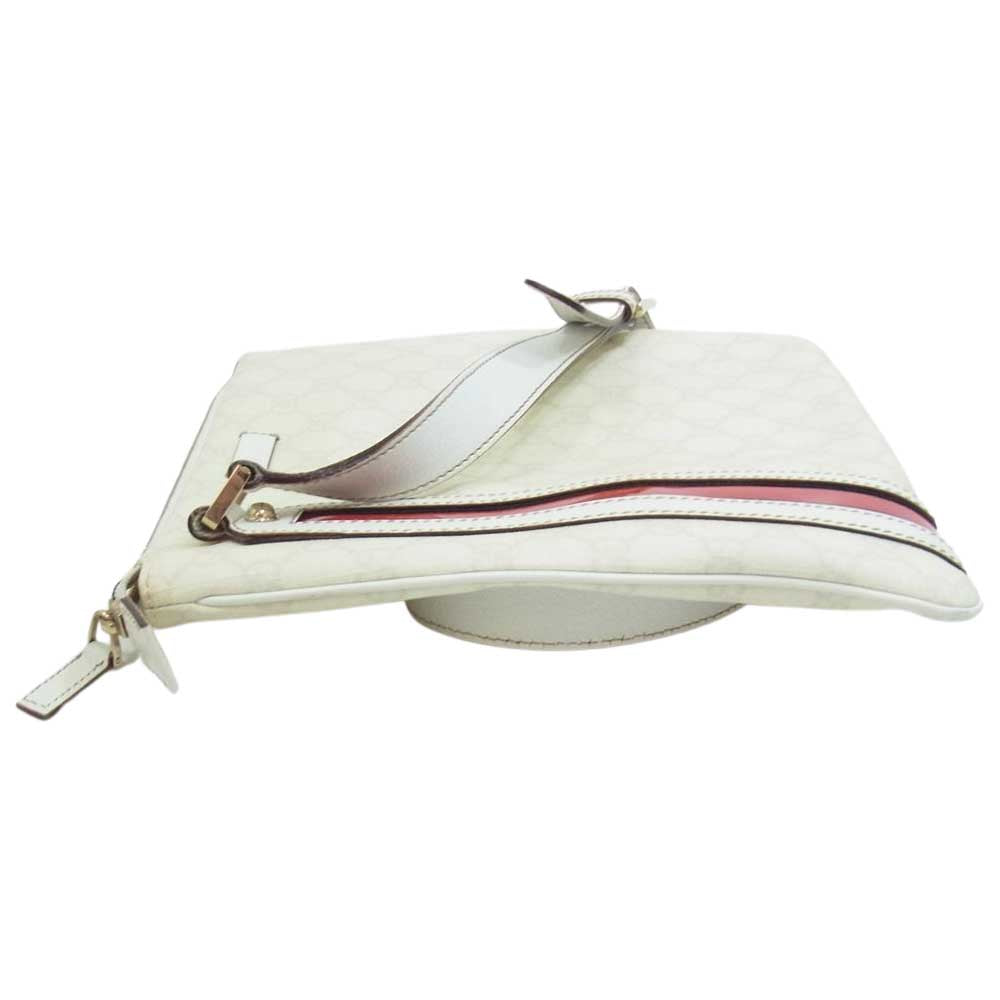 GUCCI グッチ 153244 GGスプリーム シェリーライン PVCレザー ショルダーバッグ ホワイト系【中古】