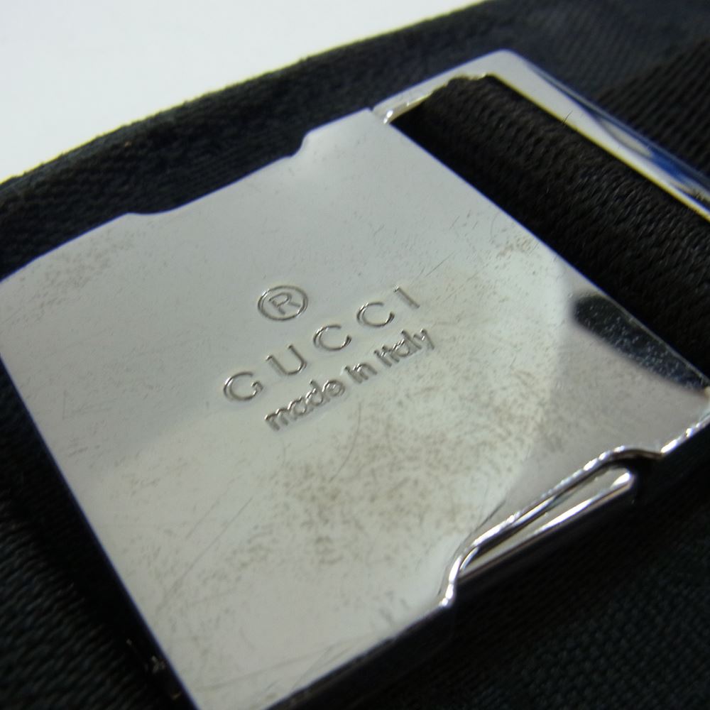 GUCCI グッチ 28566 GGキャンバス レザー ボディ ウエスト バッグ ブラック系【中古】