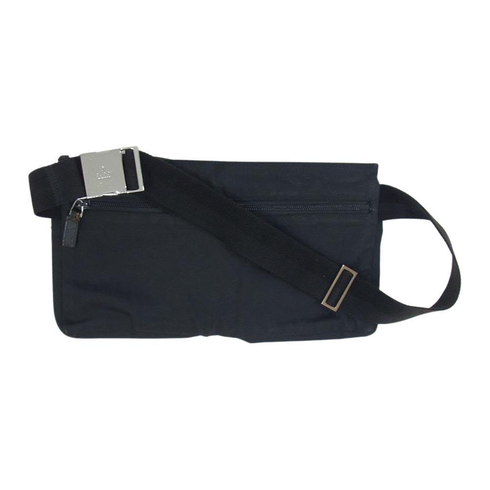 GUCCI グッチ 28566 キャンバス レザー ボディ ウエスト バッグ ブラック系【中古】