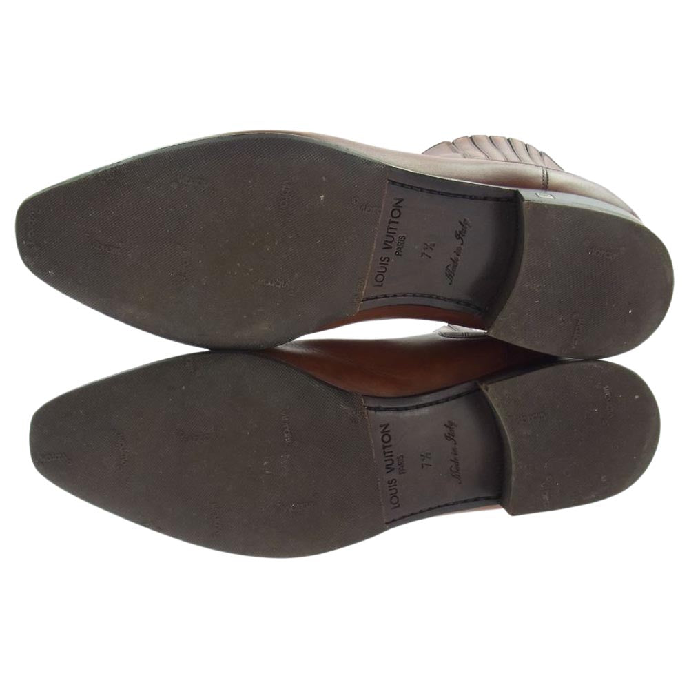 LOUIS VUITTON ルイ・ヴィトン サイド エラスティック ブーツ  ブラウン系 7.5【中古】