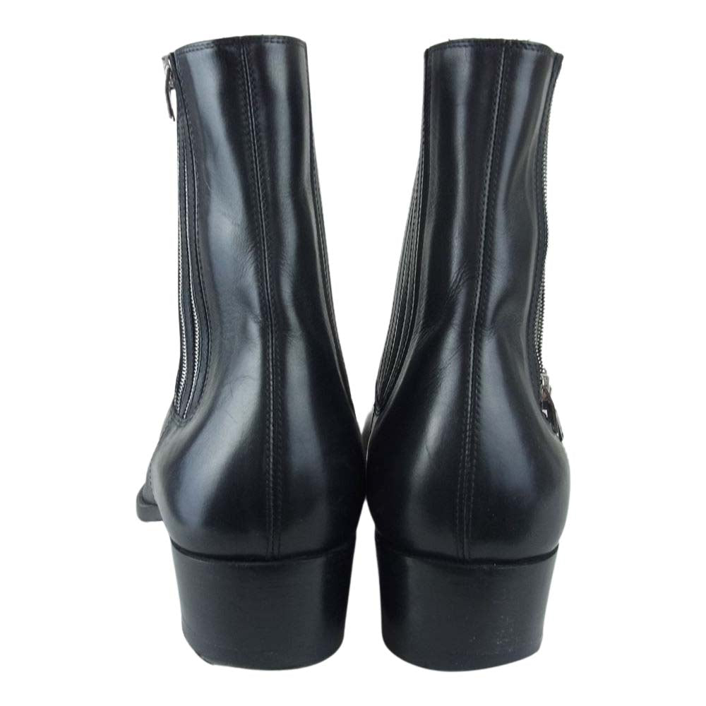 SAINT LAURENT サンローラン 397081 サイド エラスティック ジップチェルシーブーツ 3連ジップ レザー ブラック ブラック系 41【中古】