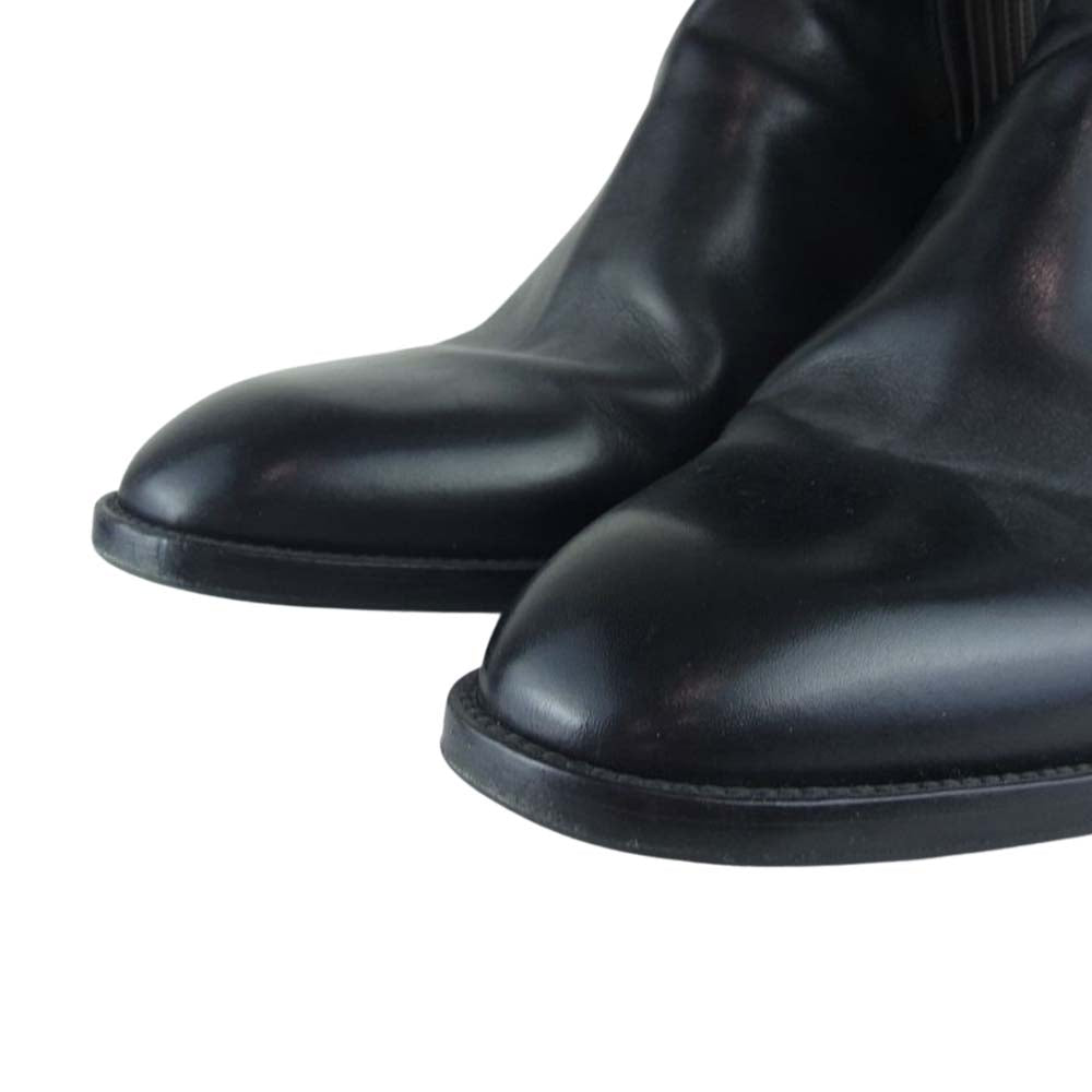 SAINT LAURENT サンローラン 397081 サイド エラスティック ジップチェルシーブーツ 3連ジップ レザー ブラック ブラック系 41【中古】