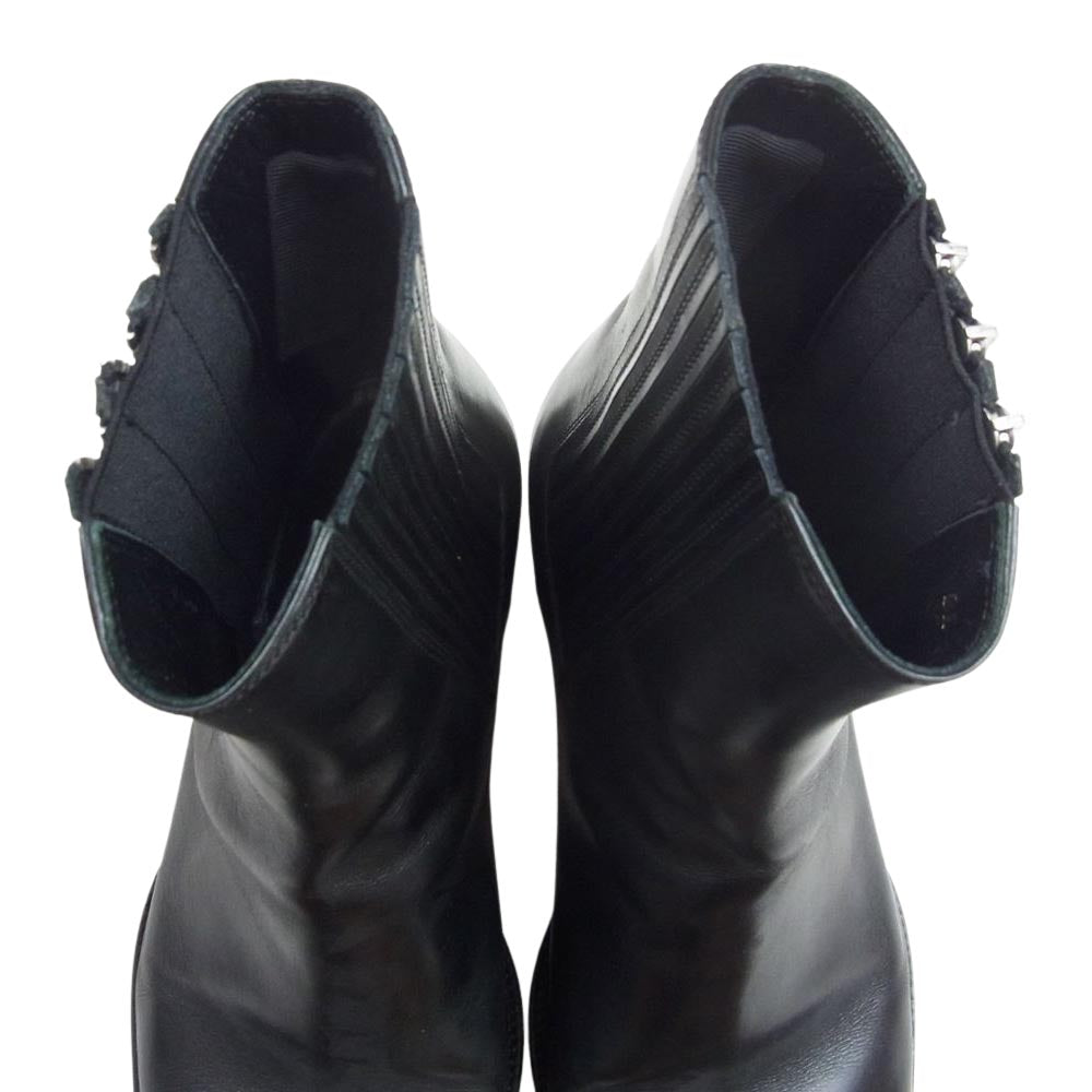 SAINT LAURENT サンローラン 397081 サイド エラスティック ジップチェルシーブーツ 3連ジップ レザー ブラック ブラック系 41【中古】