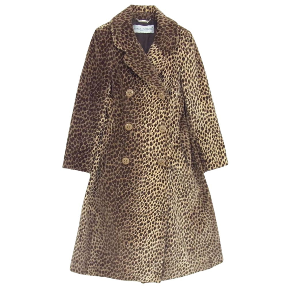 DOLCE&GABBANA ドルチェアンドガッバーナ レオパード トレンチ コート ブラウン系 42【美品】【中古】